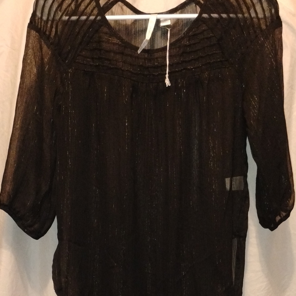 Elegant Lauren Conrad Black Sheer Women's Top